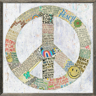 Choose Peace - White - (Grey Wood) - Art Print